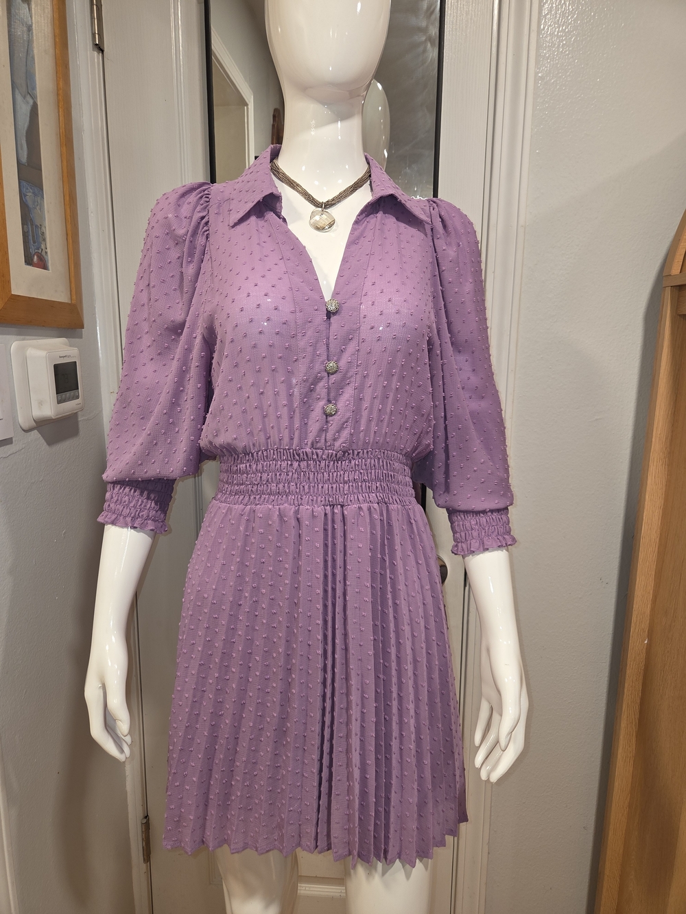 Zara Lavender Textured Mini Dress